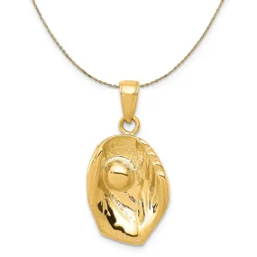 14k Yellow Gold Baseball Glove and Ball Necklace