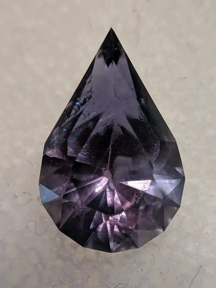 3.47ct PURPLE PEAR MONTANA SAPPHIRE WEDDING STONE