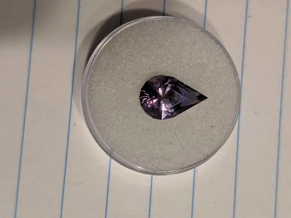 3.47ct PURPLE PEAR MONTANA SAPPHIRE WEDDING STONE