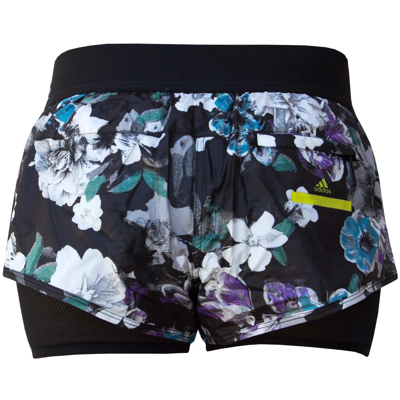 Adidas by Stella McCartney Womens Run Dark Blossom 2-In-1 Short Black/Deep Forest Purple AX7269