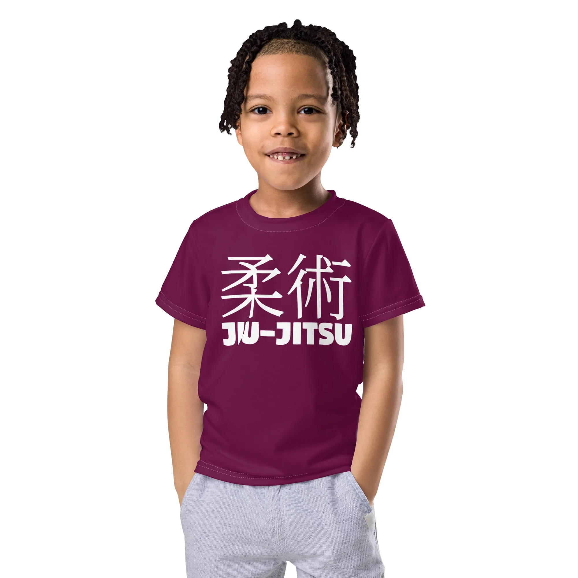 Adventure-Ready: Boy's Short Sleeve Classic Jiu-Jitsu Rash Guard - Tyrian Purple