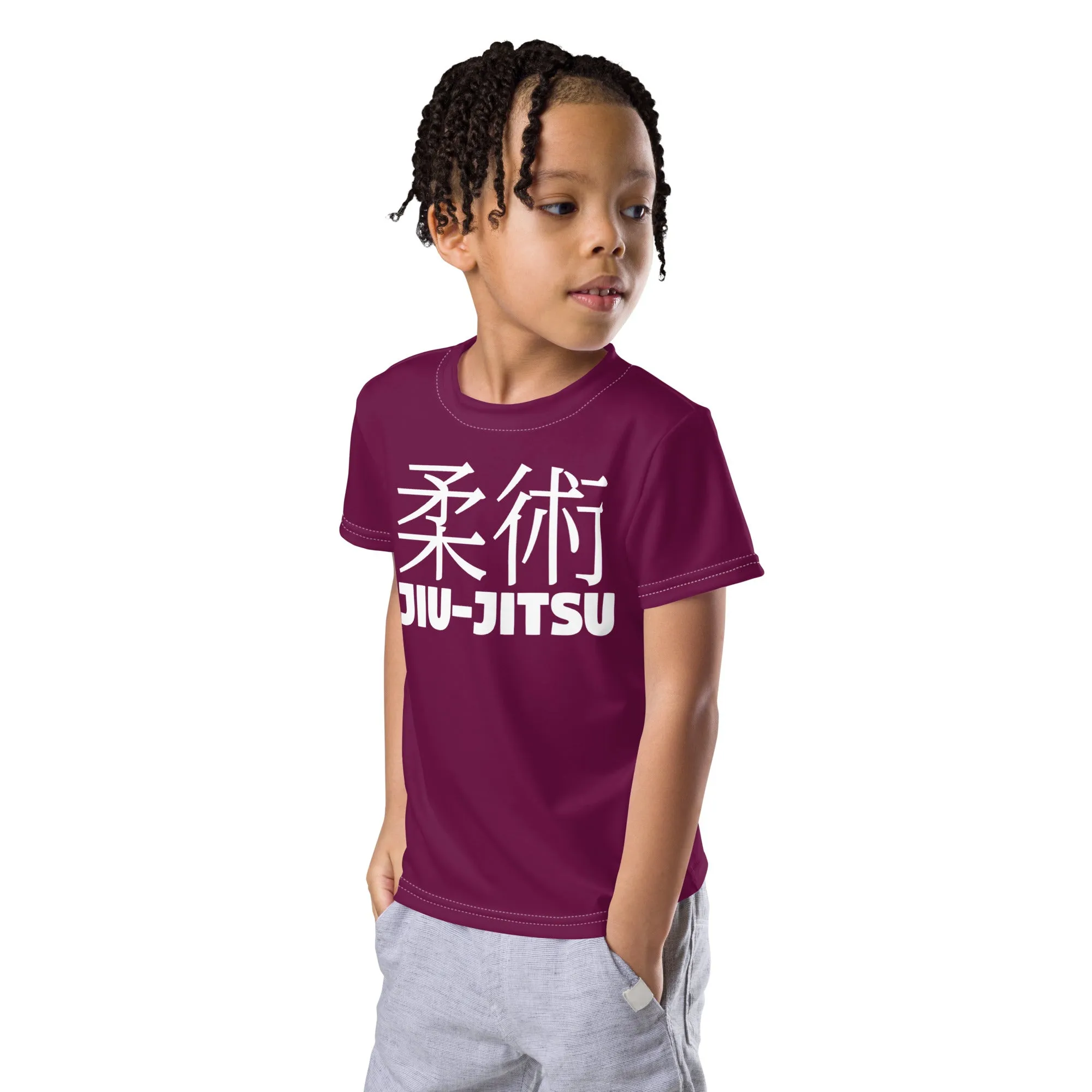 Adventure-Ready: Boy's Short Sleeve Classic Jiu-Jitsu Rash Guard - Tyrian Purple