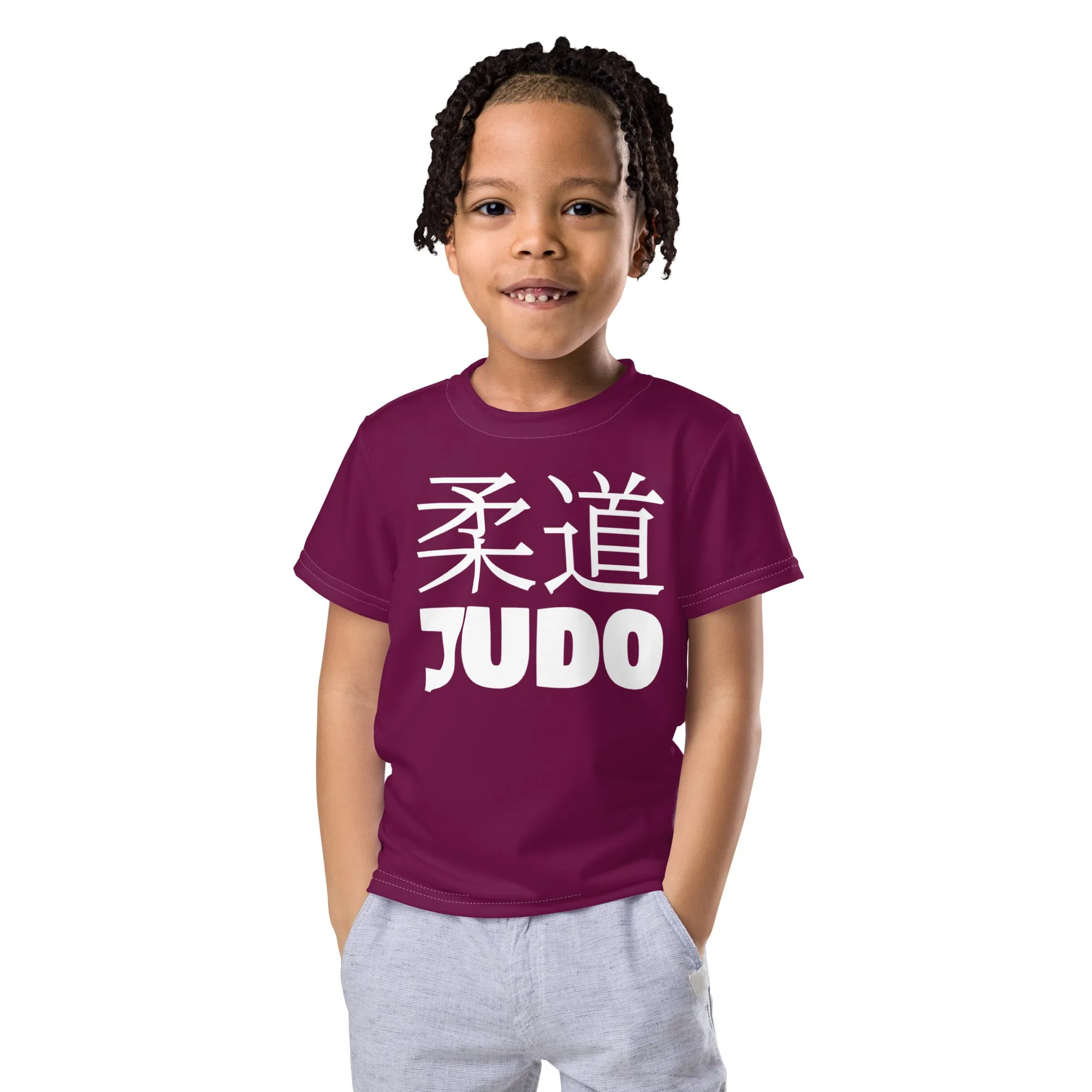 Adventure-Ready: Boy's Short Sleeve Classic Judo Rash Guard - Tyrian Purple