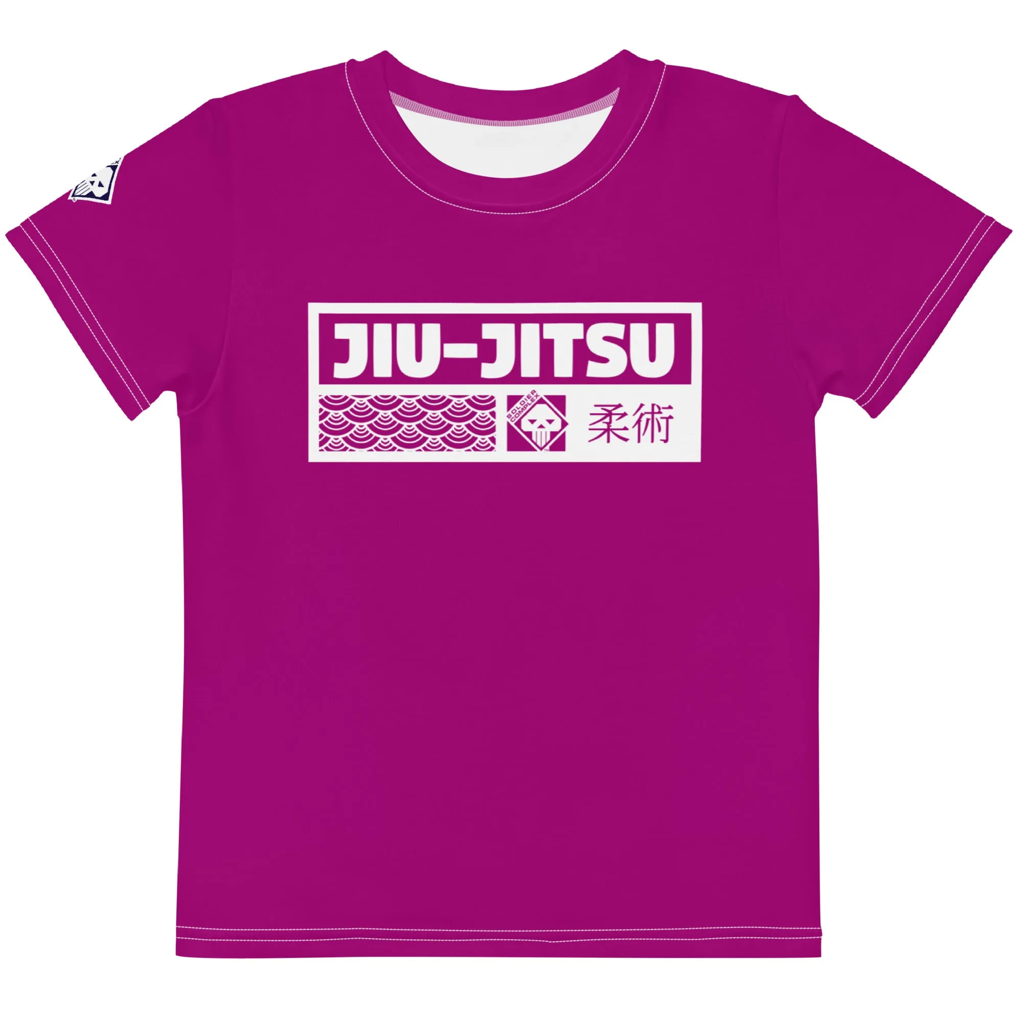 Adventurous Protection: Boy's Short Sleeve Jiu-Jitsu Rash Guard - Vivid Purple