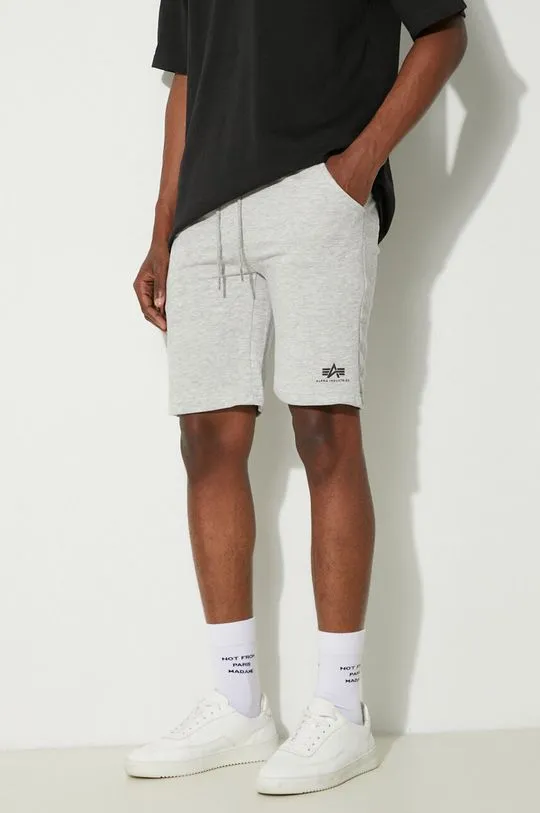 Alpha Industries shorts Basic men's gray color