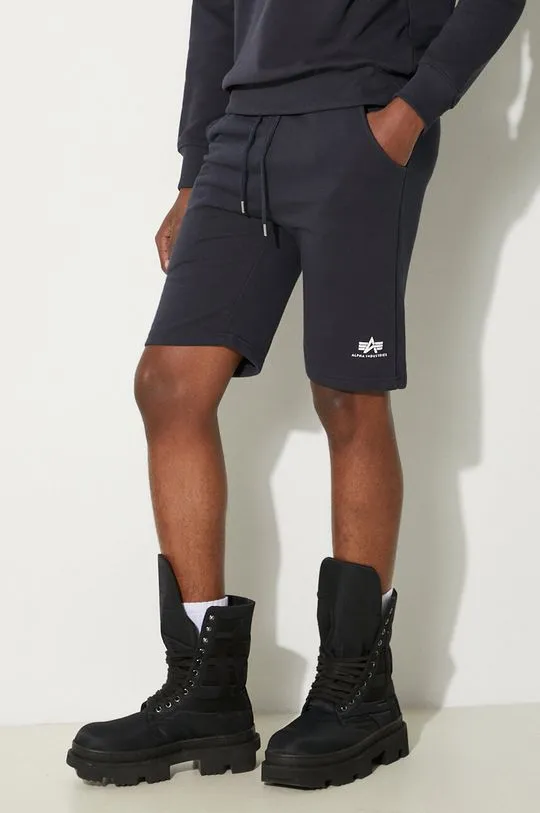 Alpha Industries shorts Basic men's navy blue color