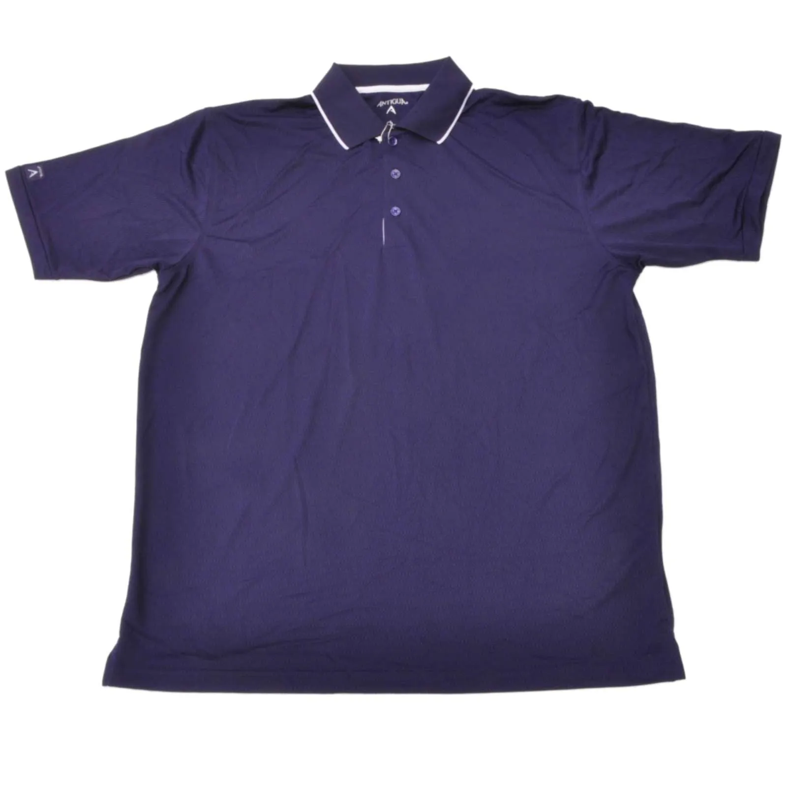 Antigua Desert Dry Purple 1/4 Button Up Short Sleeve Collared Polo (L)