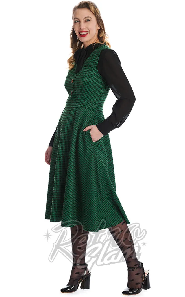 Banned Green Houndstooth Happy Dress