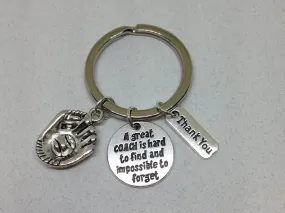 Baseball Glove Charm Key Chain, Coach gift