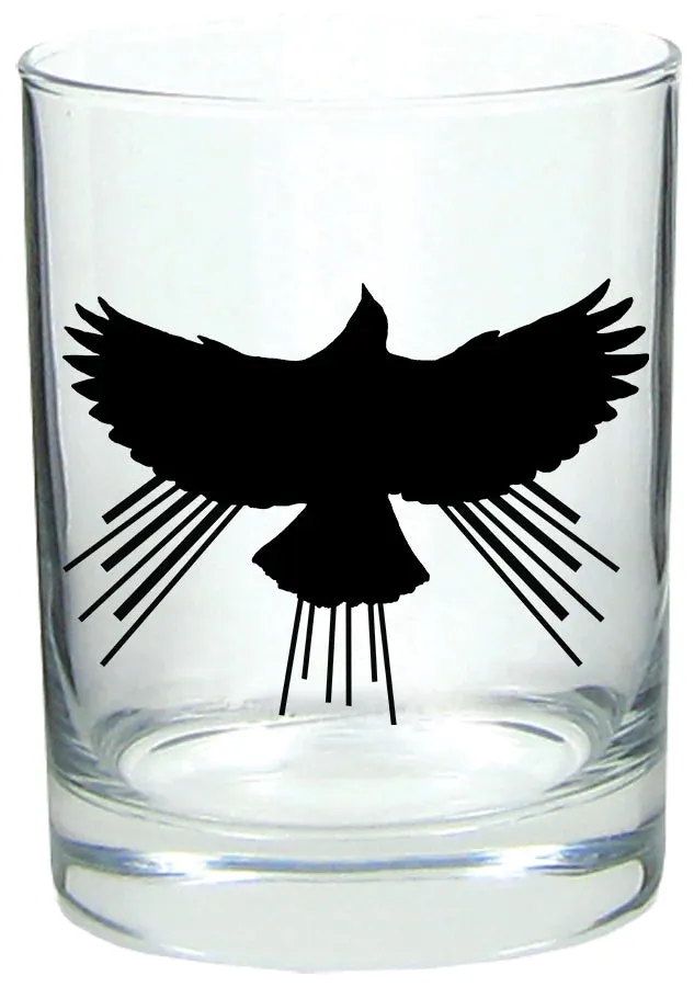 Blackbird Rising Rocks Glass in Black