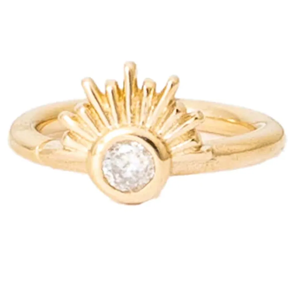 Blaze Continuous Ring in Gold with Gemstone