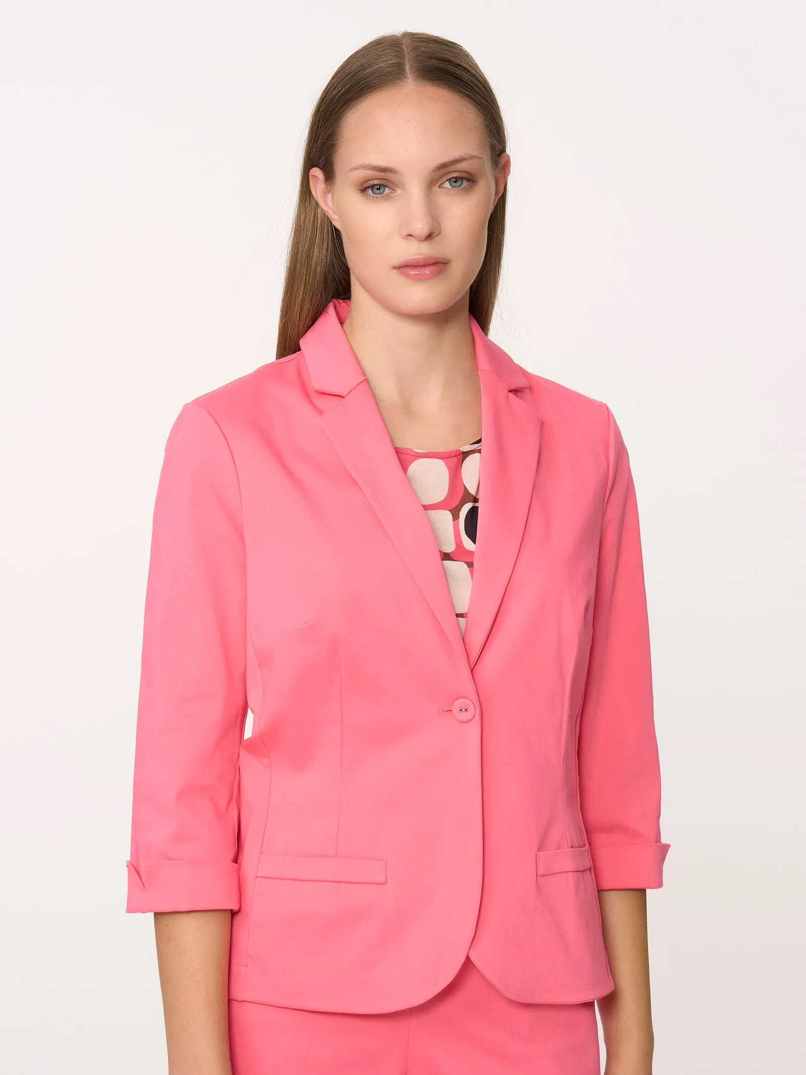 Blazer con manica 3/4 in Satin Power - Aventurine