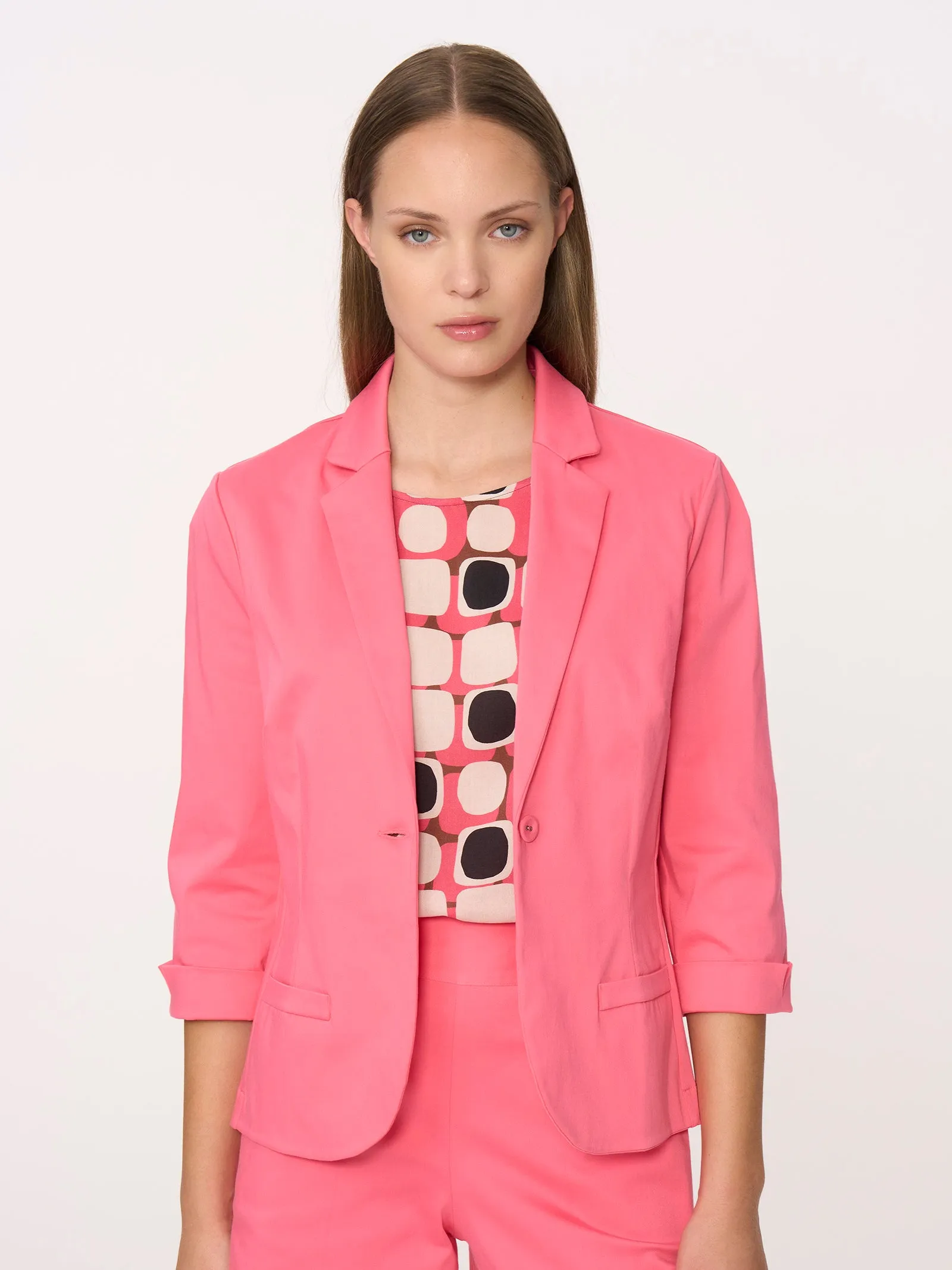 Blazer con manica 3/4 in Satin Power - Aventurine