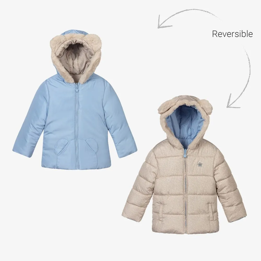 Blue Reversible Baby Coat 