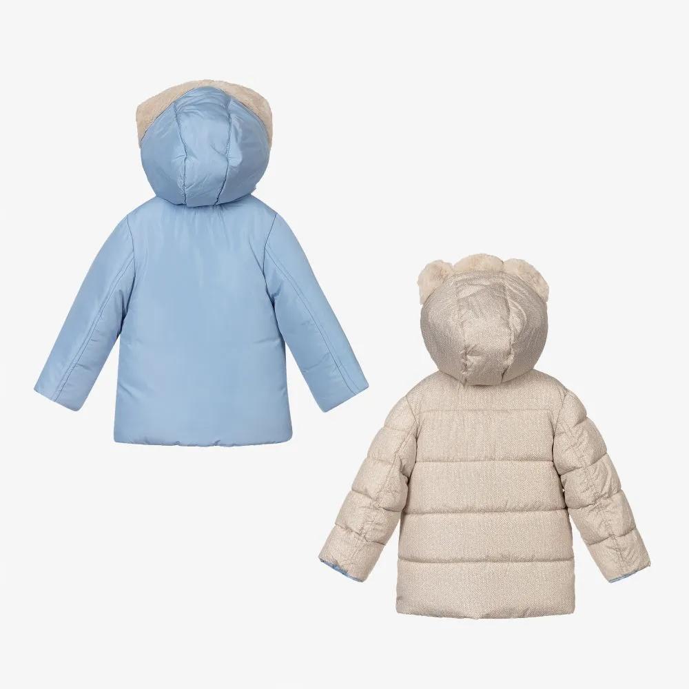 Blue Reversible Baby Coat 