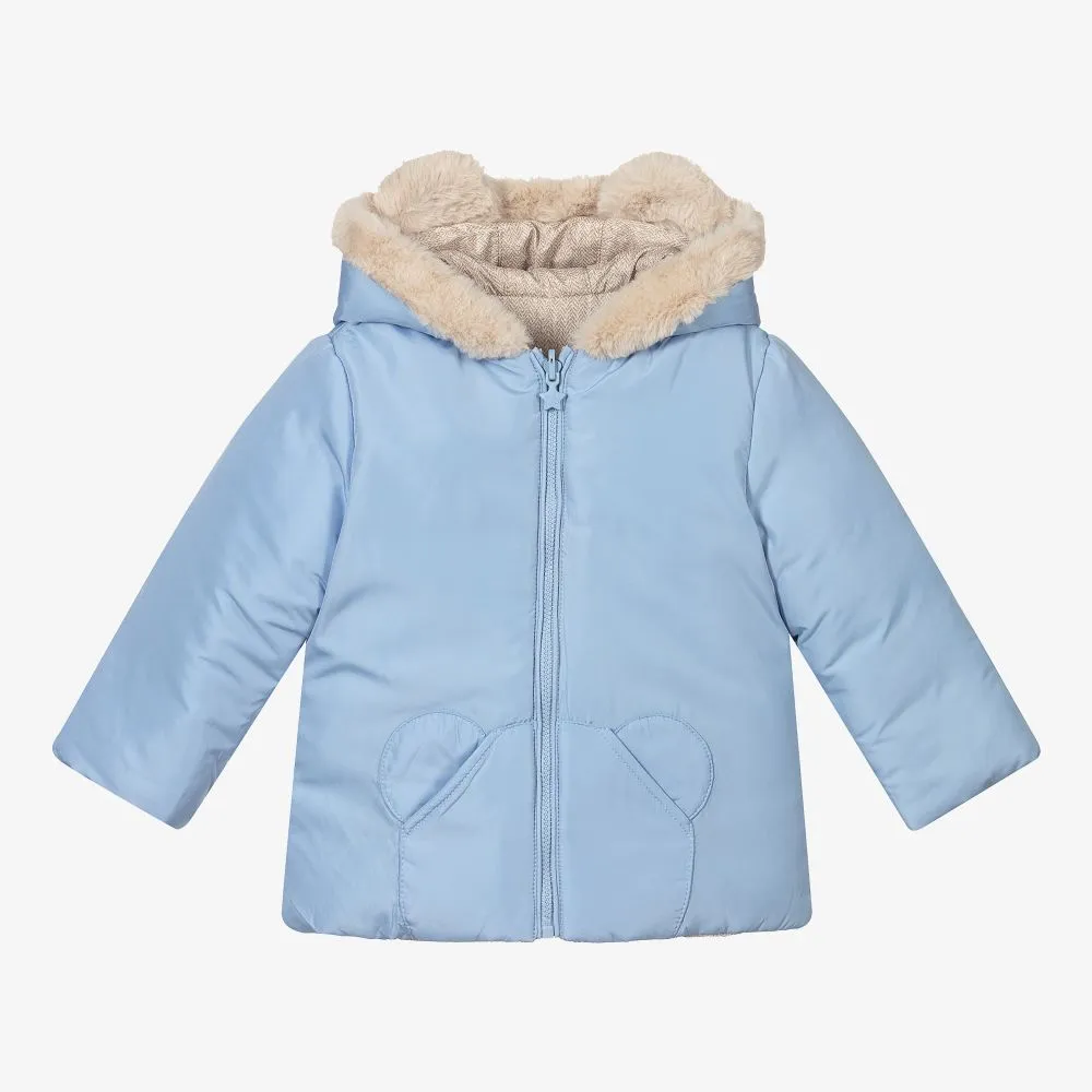 Blue Reversible Baby Coat 