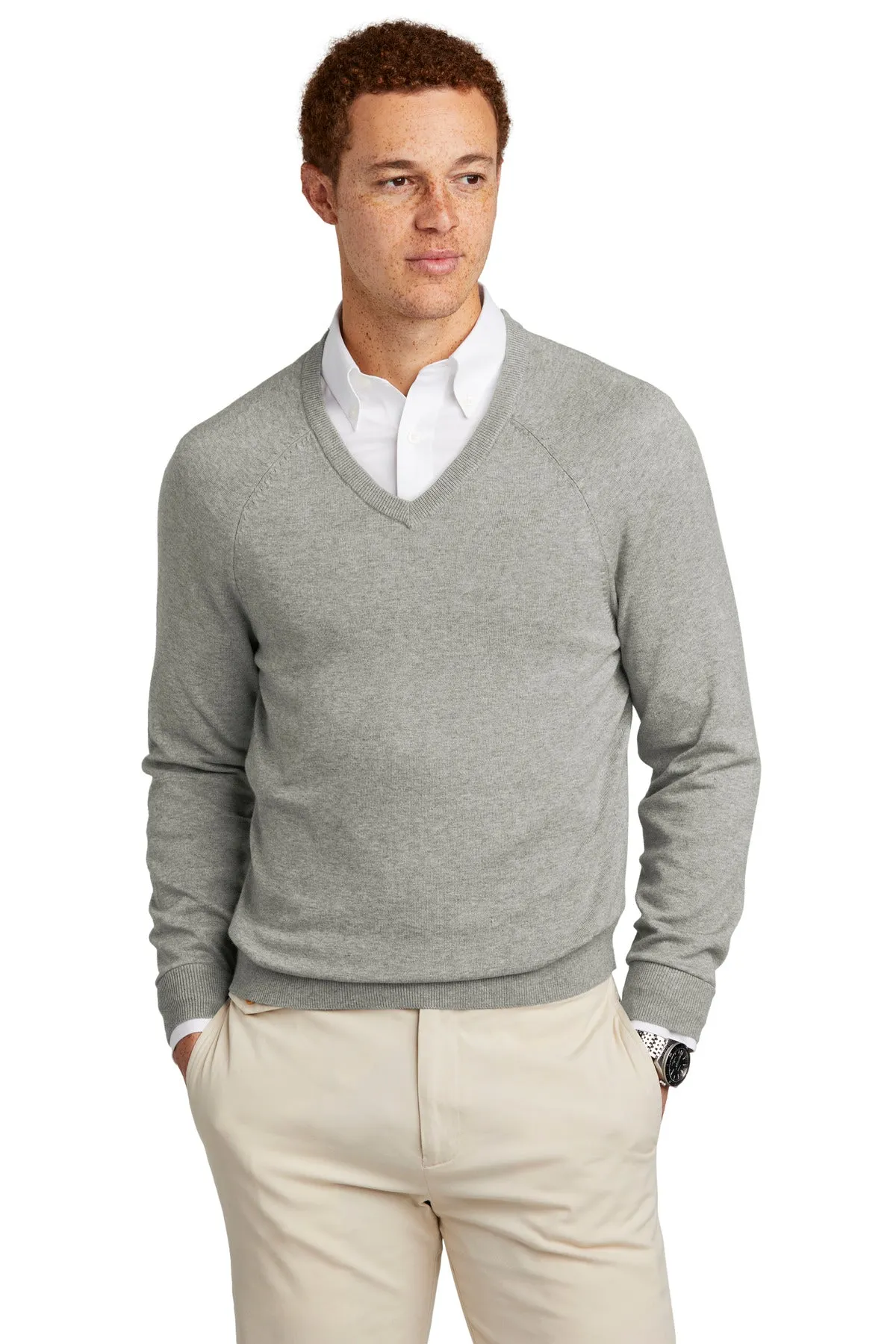 Brooks Brothers Cotton Stretch V-Neck Sweater. BB18400