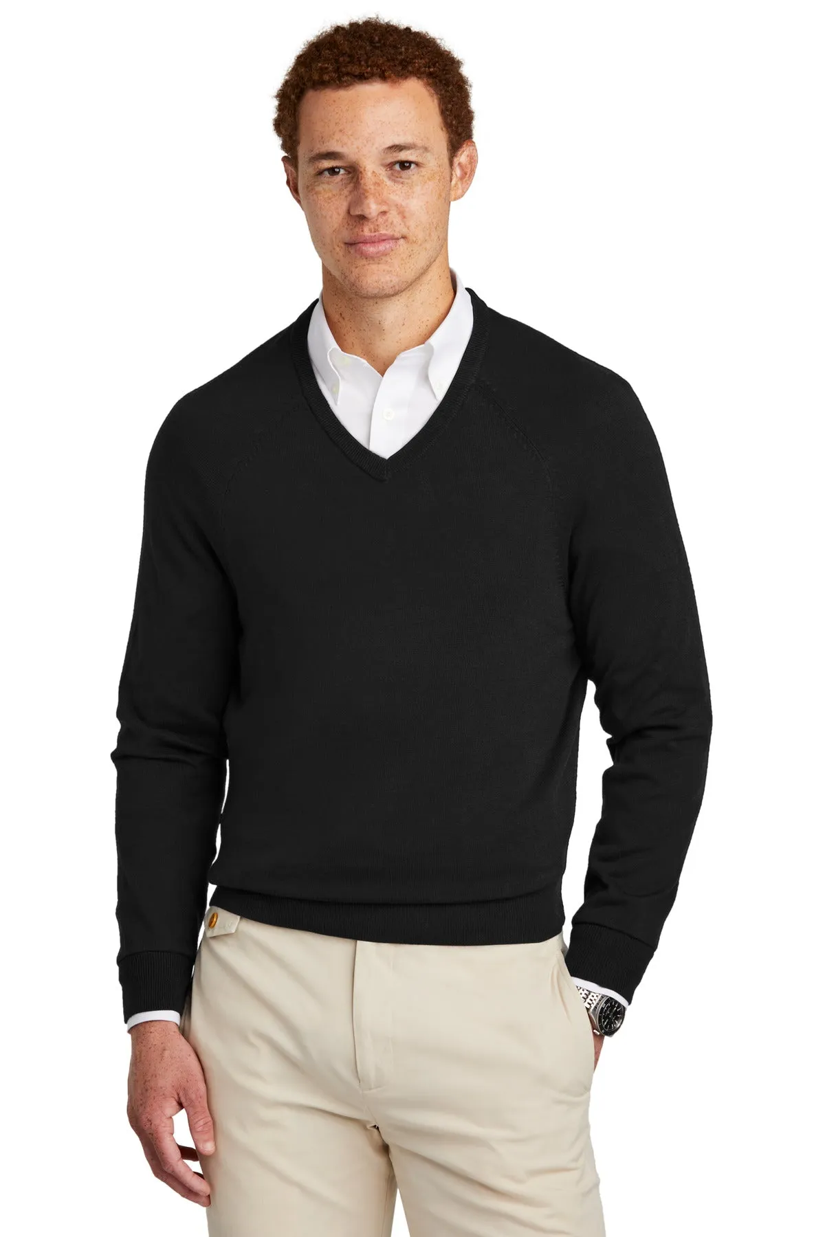 Brooks Brothers Cotton Stretch V-Neck Sweater. BB18400