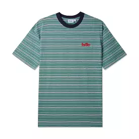 Butter Goods Park Stripe Tee Forest/White/Black