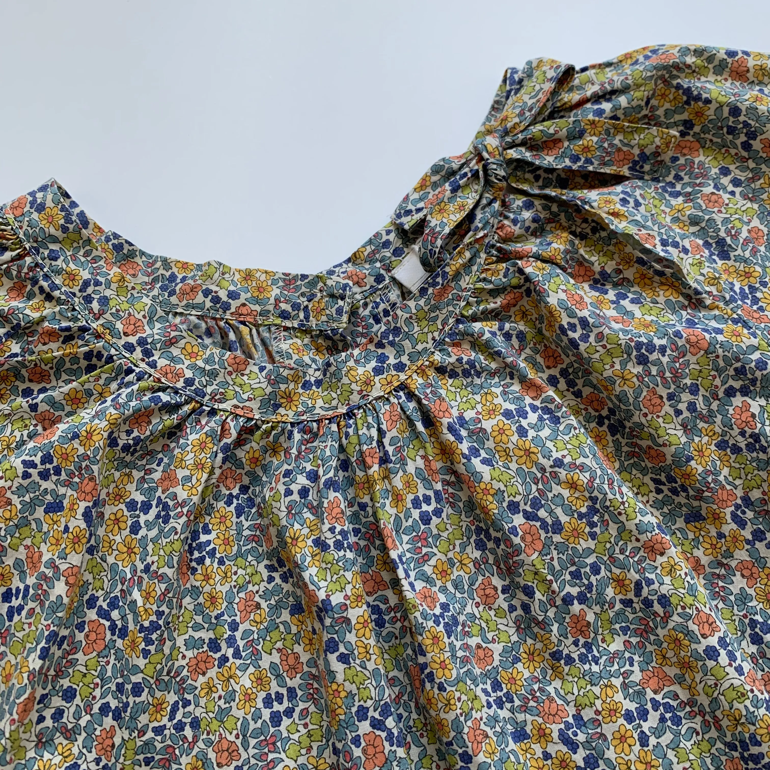 Caramel Blue Liberty Print Short Sleeve Blouse: 8 Years