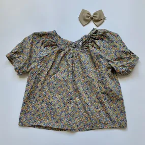 Caramel Blue Liberty Print Short Sleeve Blouse: 8 Years