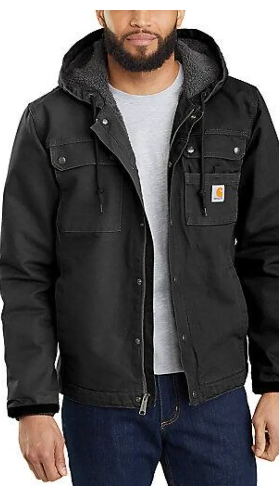 Carhartt Washed Duck Black Sherpa Lined Utility 103826