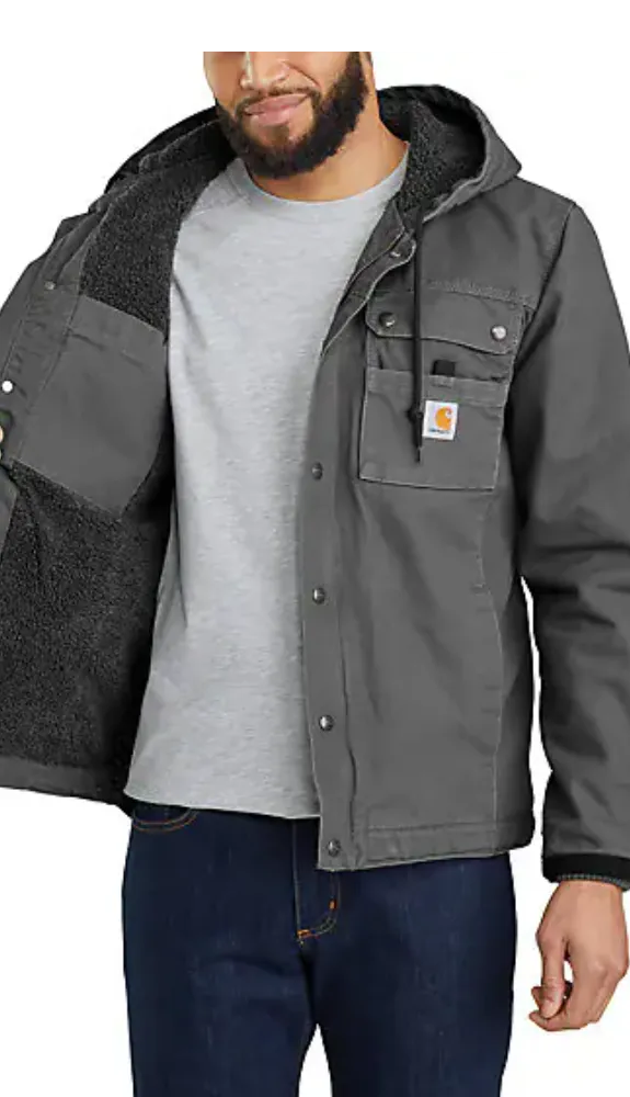 Carhartt Washed Duck Black Sherpa Lined Utility 103826