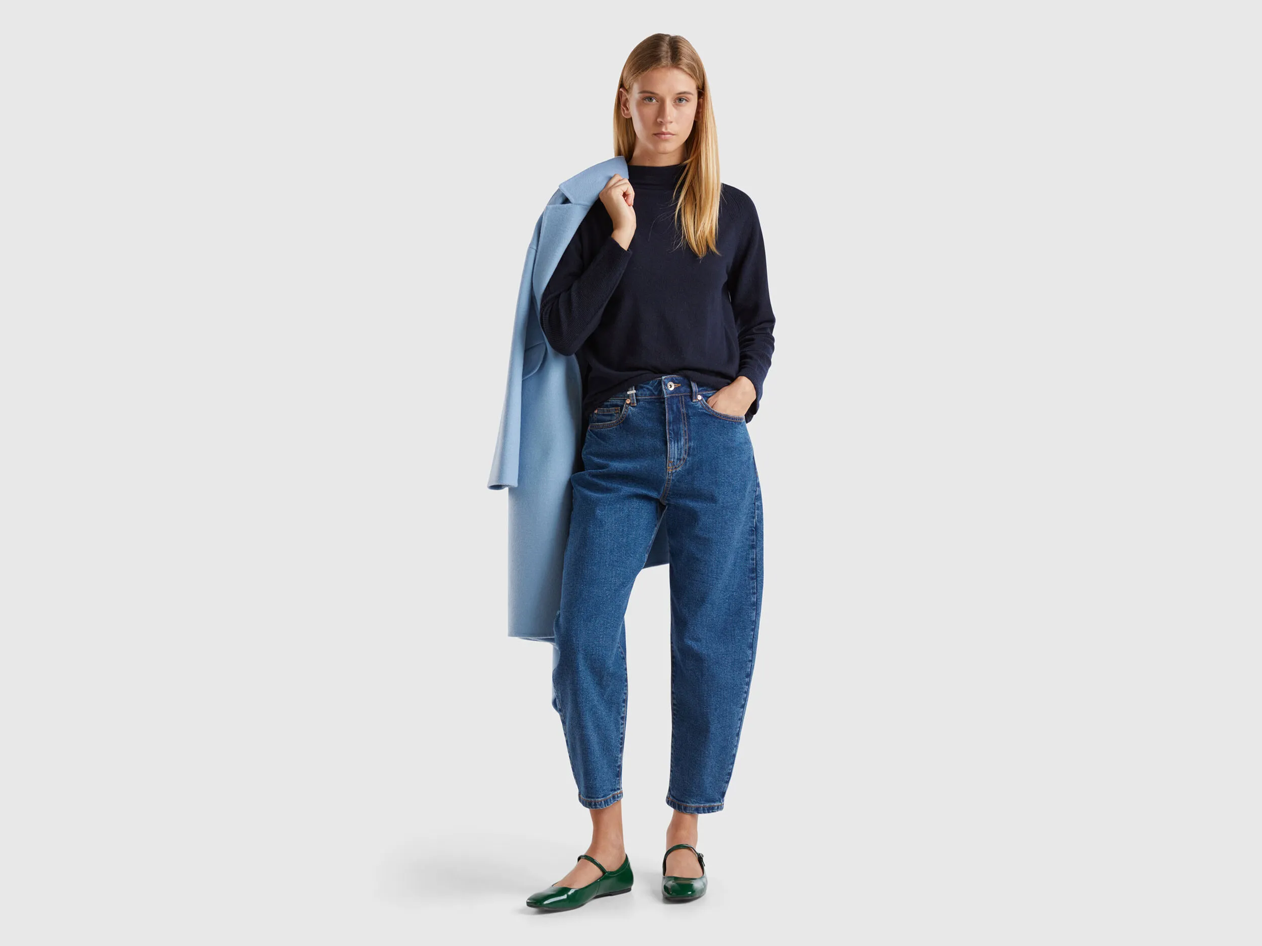 Cashmere blend sweater - Dark Blue | Benetton