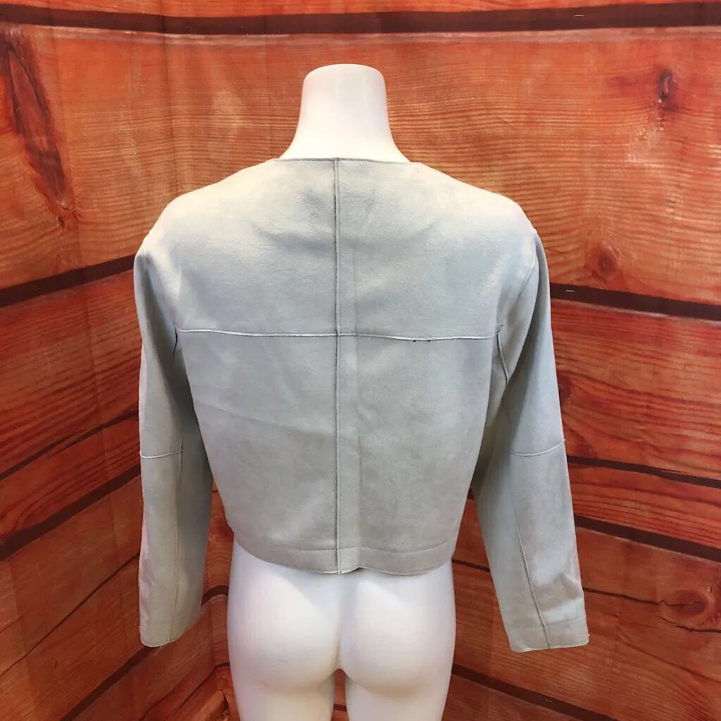 CATHERINE MALANDRINO GRAY MICROFIBER JACKET SIZE XS TCC