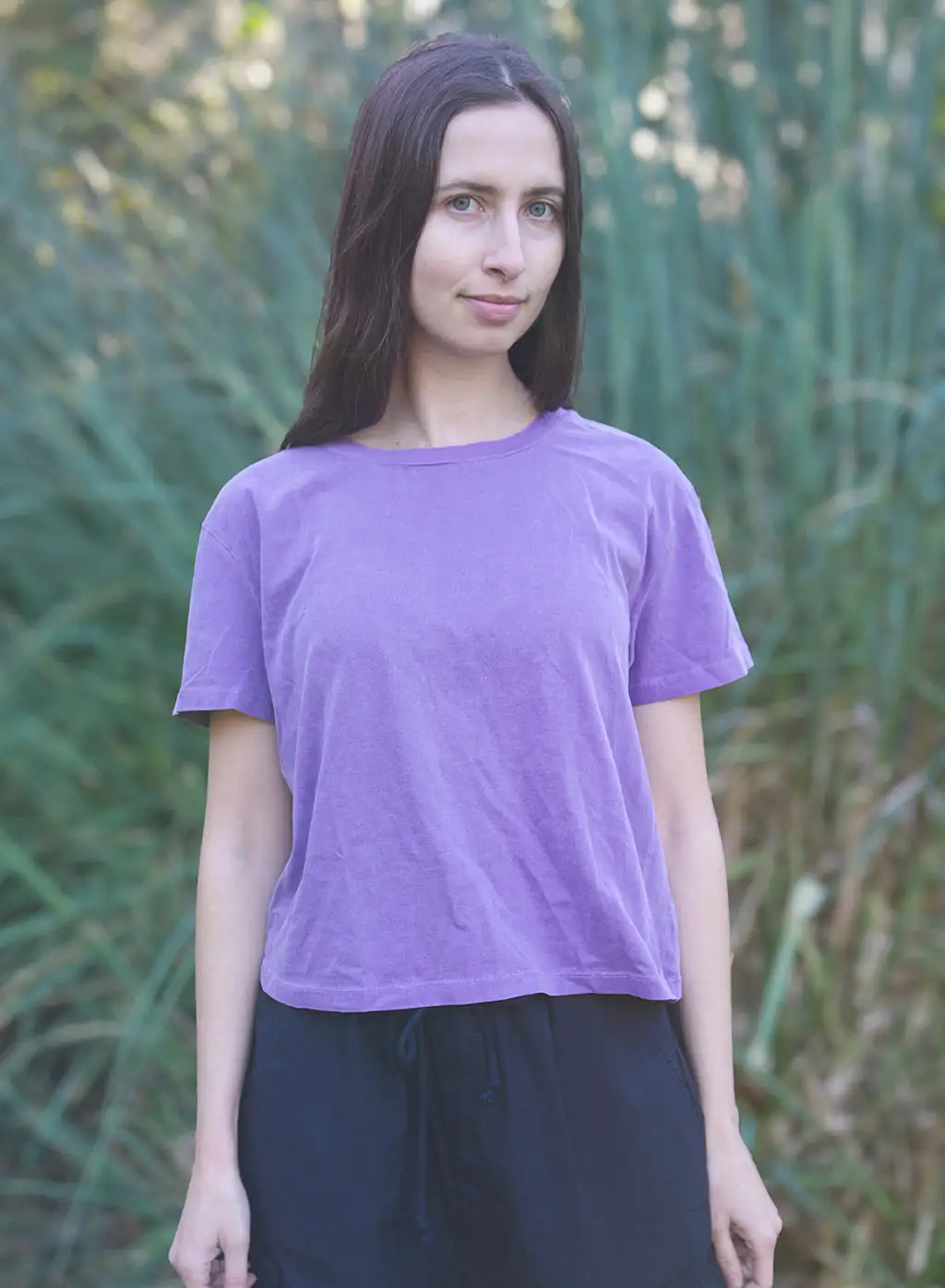 Cloud Jersey Short Sleeve Crew in Hyacinth