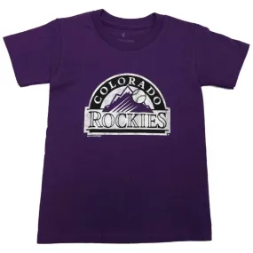 Colorado Rockies SAAG YOUTH KIDS Purple Short Sleeve 100% Cotton T-Shirt