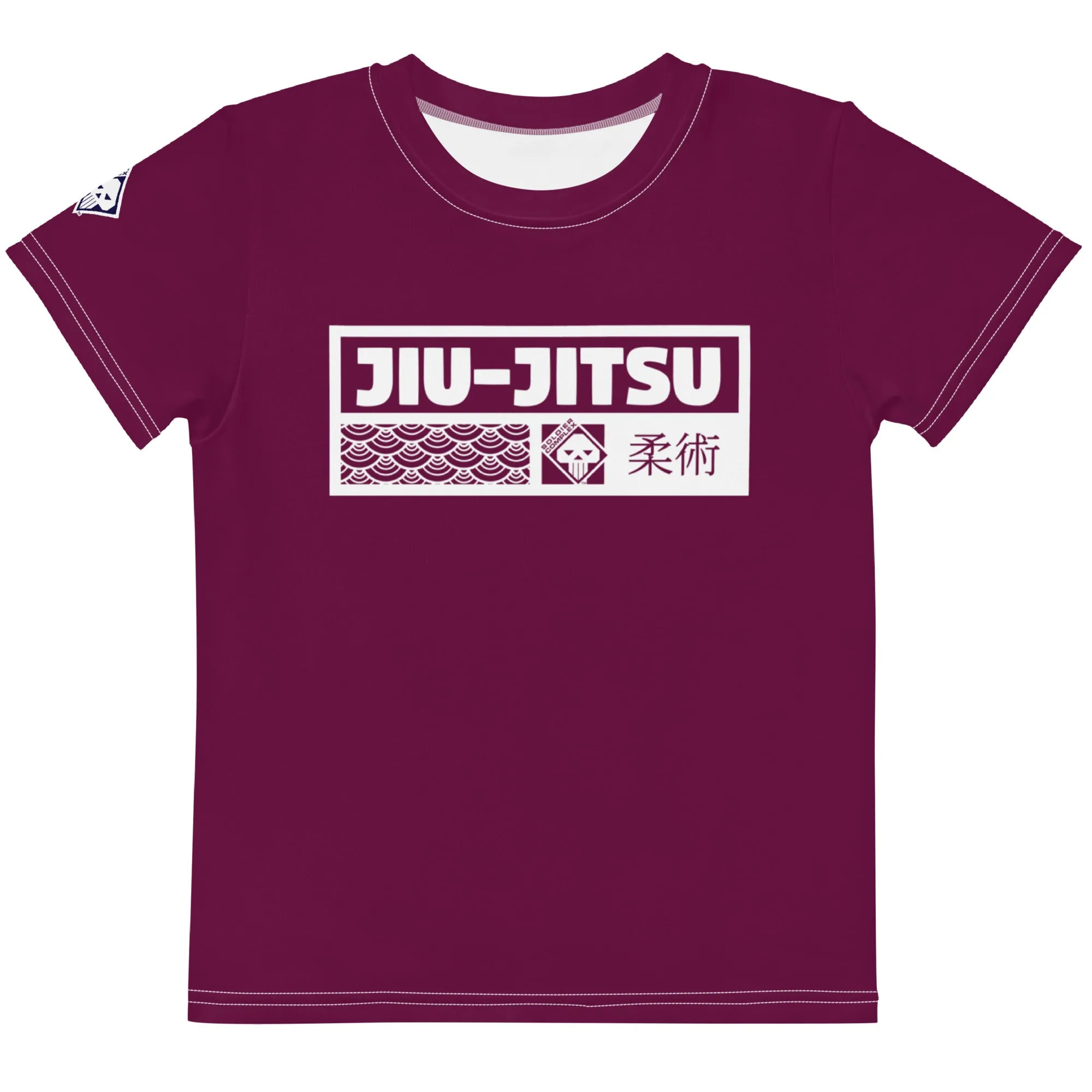 Colorful Confidence: Boy's Short Sleeve Jiu-Jitsu Rash Guard - Tyrian Purple