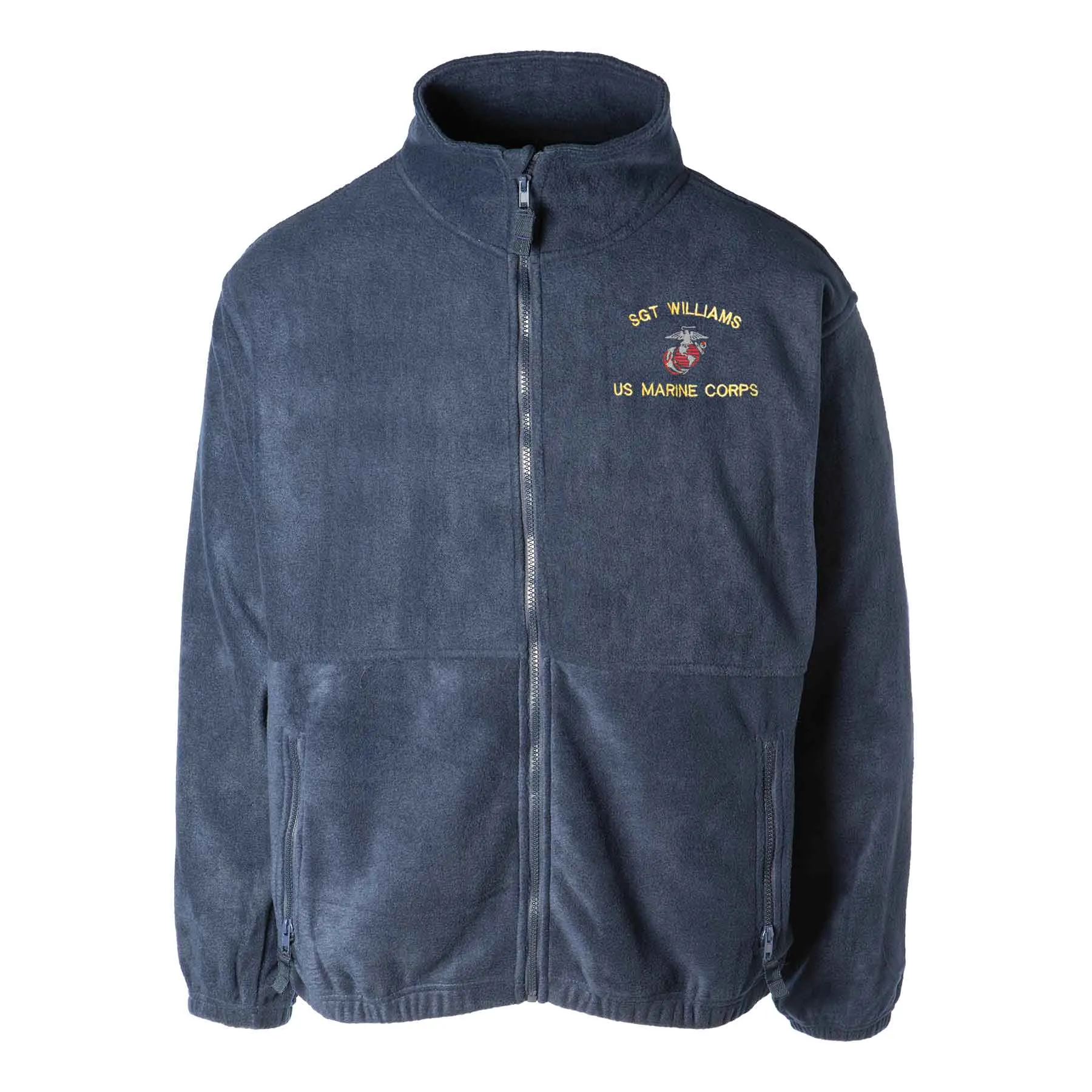 Custom USMC Embroidered Full Zip Fleece Jacket