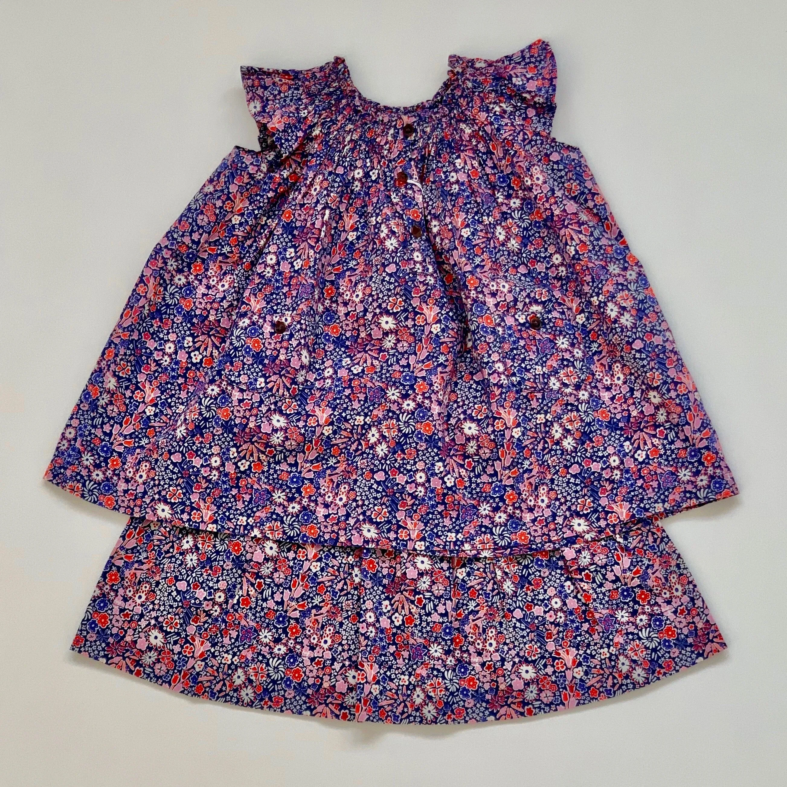 Cyrillus Blue And Red Liberty Print Skirt: 3 Years