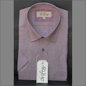 Dg's Purple Birdseye Check Short Sleeve Shirt+