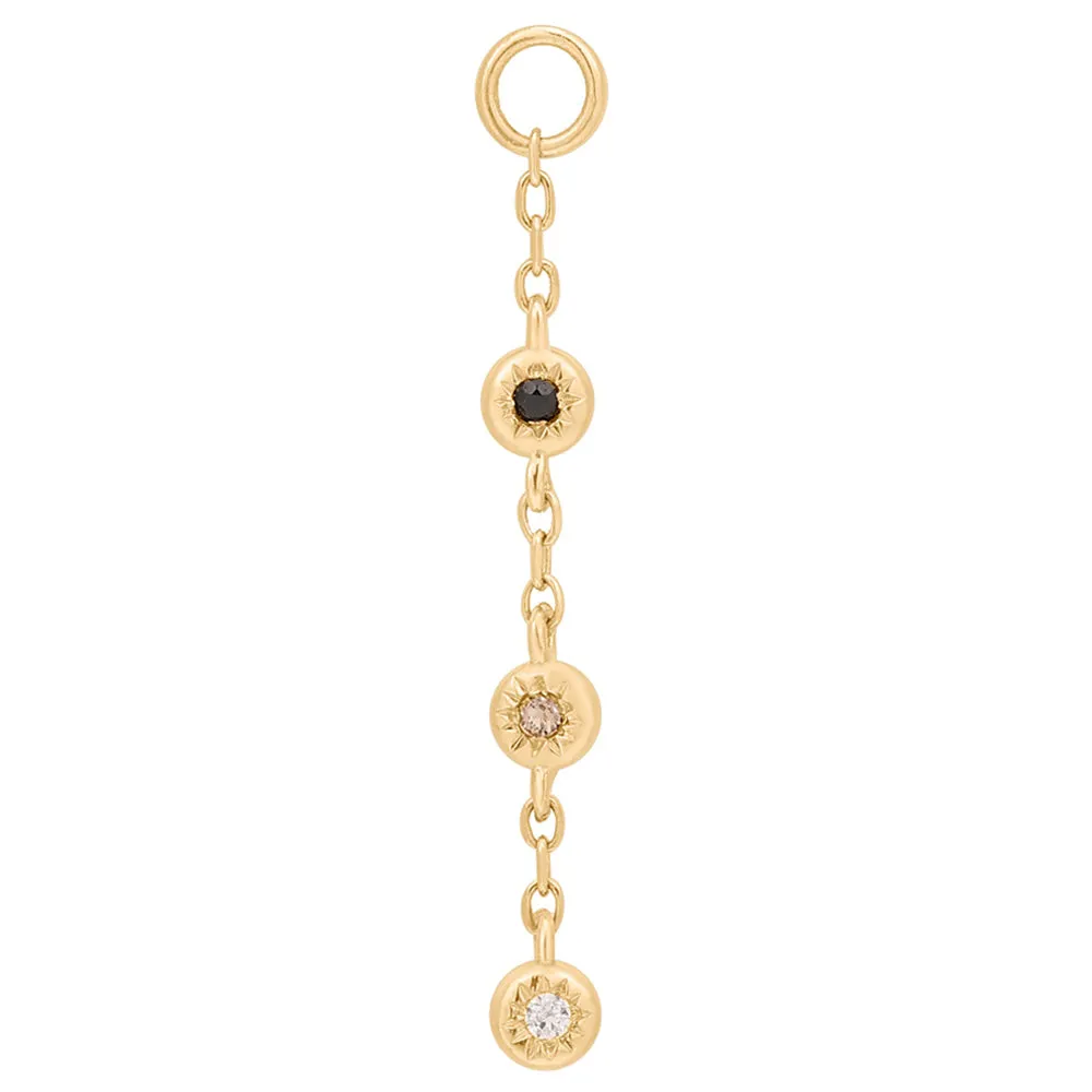 Dig It Charm in Gold with Smoky Quartz, Black Spinel & CZ