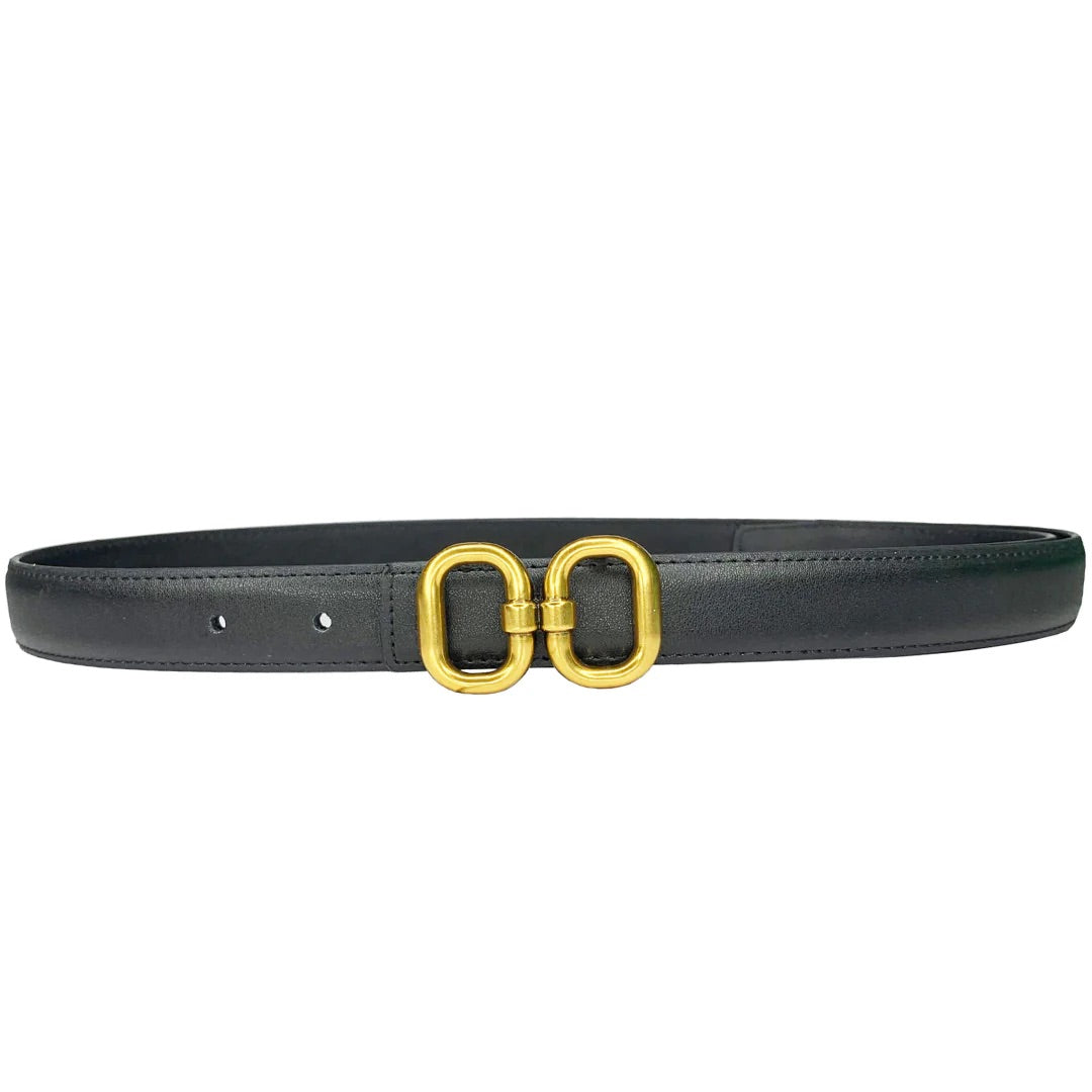 Double Oval Linked Belt in Black