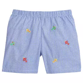 Embroidered Basic Short - Airplanes