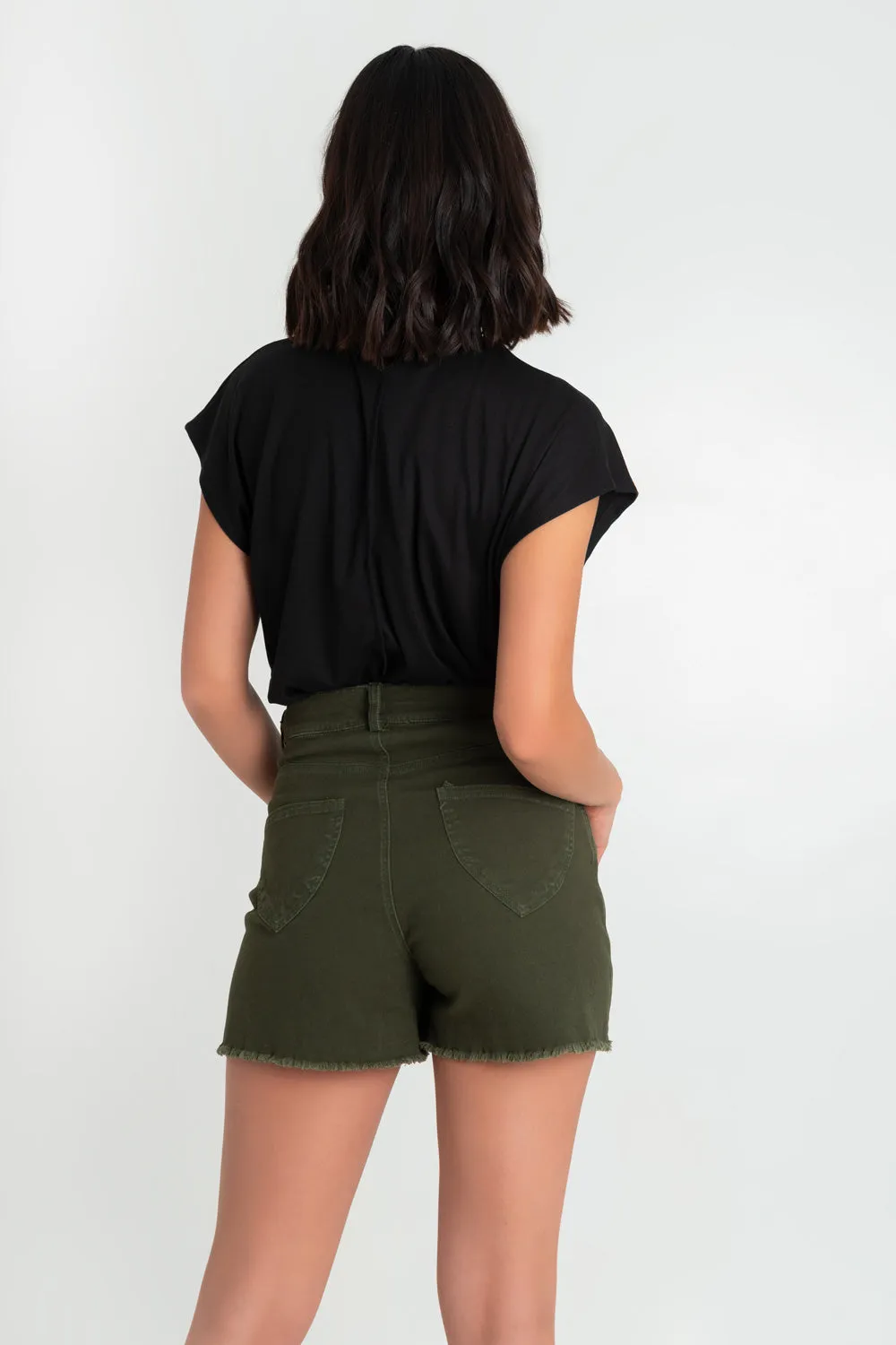 Falda short corto fit recto con rotos