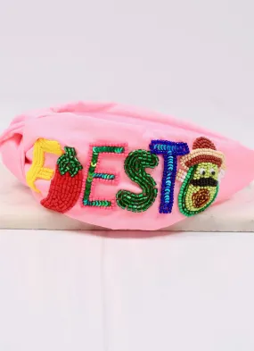 Fiesta Embellished Headband PINK