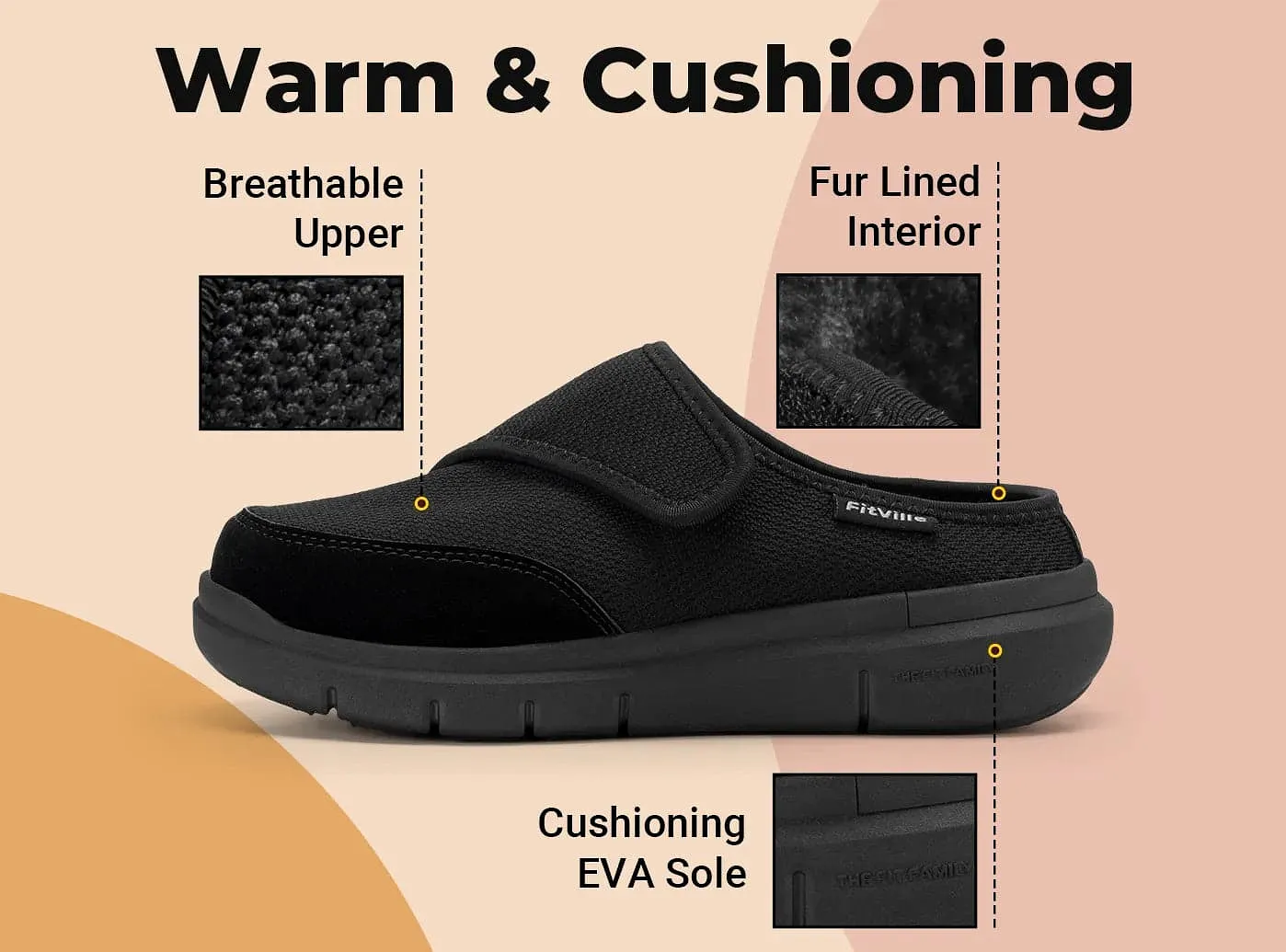 FitVille Men's Recovery Winter Slipper V2