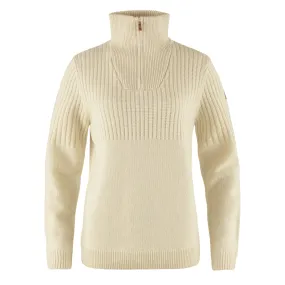 Fjallraven Womens Ovik Half Zip Knit Chalk White