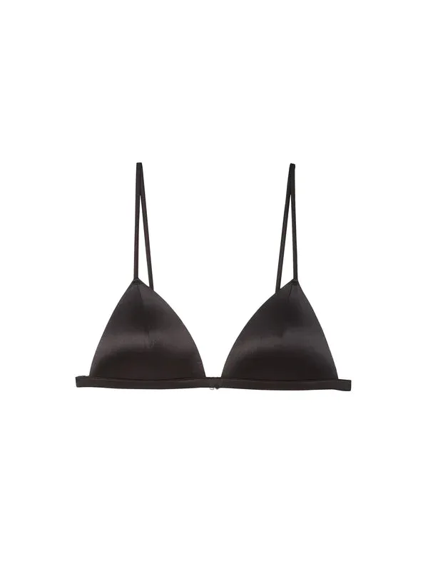 Fleur Du Mal Molded Luxe Triangle Bra | Black