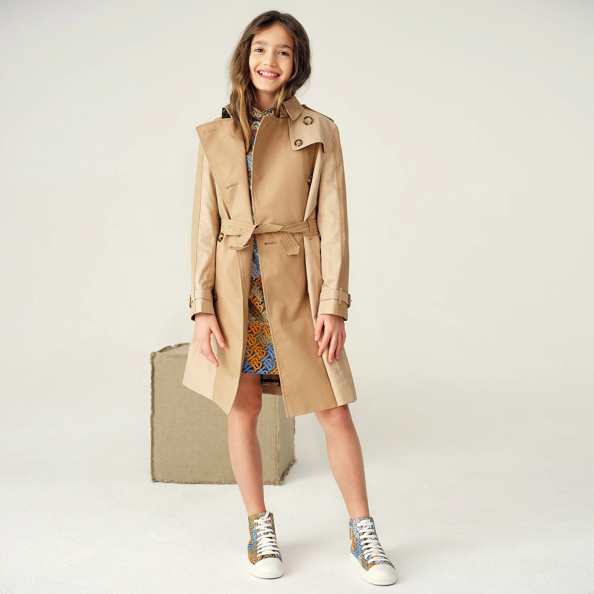 Girls Beige Anais Trench Coat