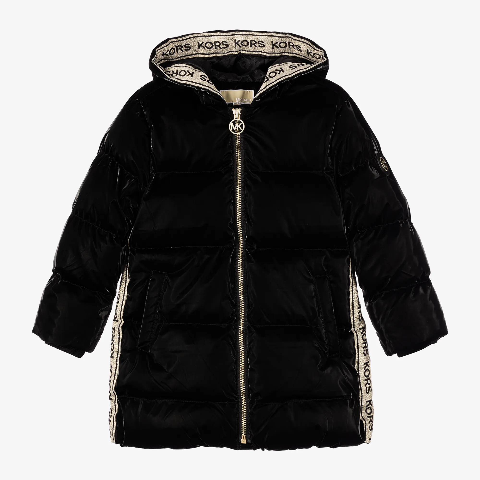 Girls Black Hooded Puffer Coat