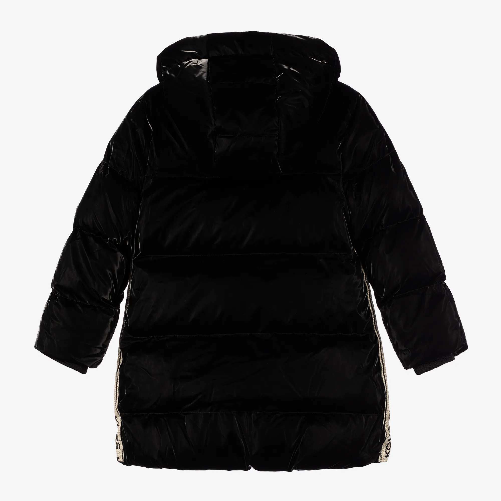 Girls Black Hooded Puffer Coat