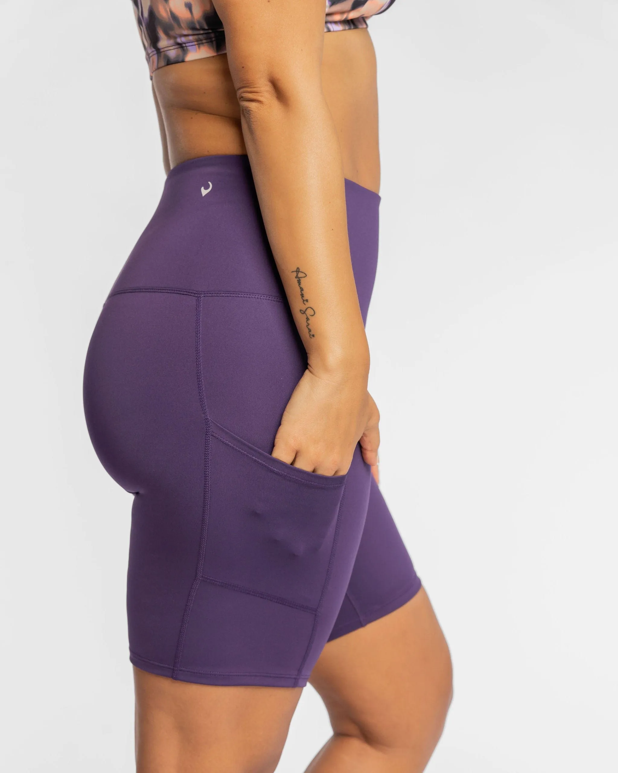 Handful Hi Five High-Waisted Biker Short - Purple Craze