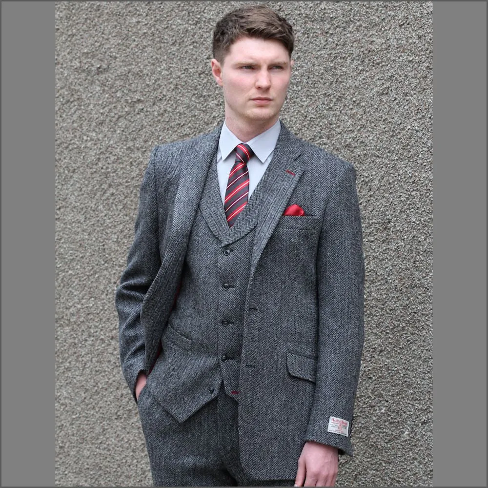 Harris Tweed Grey Herringbone Jacket>>