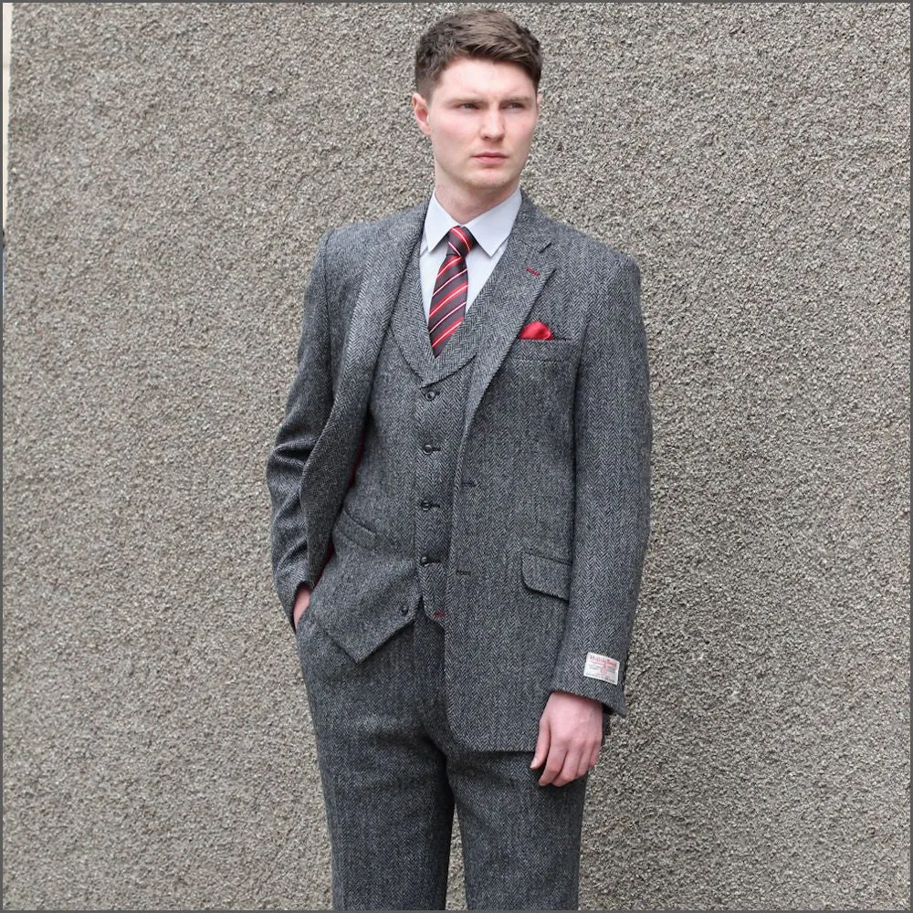 Harris Tweed Grey Herringbone Jacket>>