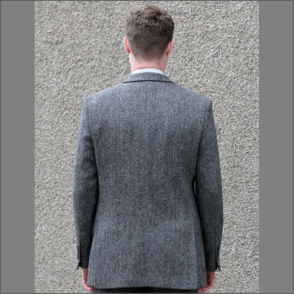 Harris Tweed Grey Herringbone Jacket>>